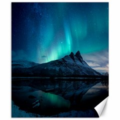 Aurora Borealis Mountain Reflection Canvas 8  X 10  by B30l