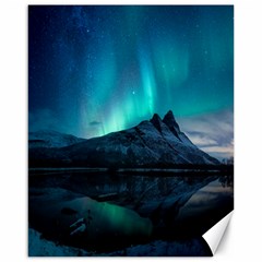 Aurora Borealis Mountain Reflection Canvas 16  X 20  by B30l