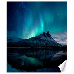 Aurora Borealis Mountain Reflection Canvas 20  X 24  by B30l