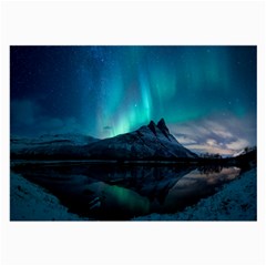 Aurora Borealis Mountain Reflection Large Glasses Cloth (2 Sides) by B30l