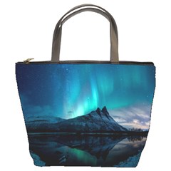 Aurora Borealis Mountain Reflection Bucket Bag by B30l