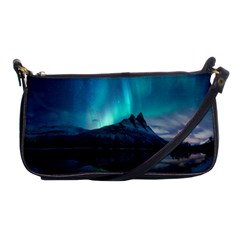 Aurora Borealis Mountain Reflection Shoulder Clutch Bag by B30l