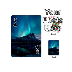 Aurora Borealis Mountain Reflection Playing Cards 54 Designs (mini) by B30l