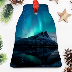 Aurora Borealis Mountain Reflection Bell Ornament (two Sides) by B30l