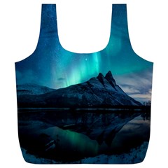 Aurora Borealis Mountain Reflection Full Print Recycle Bag (xl) by B30l