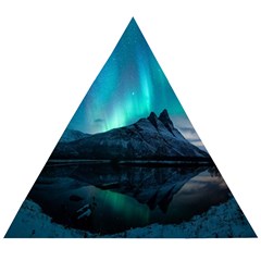 Aurora Borealis Mountain Reflection Wooden Puzzle Triangle by B30l