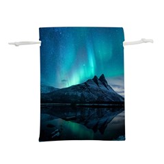 Aurora Borealis Mountain Reflection Lightweight Drawstring Pouch (s) by B30l