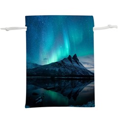 Aurora Borealis Mountain Reflection Lightweight Drawstring Pouch (xl) by B30l