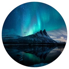 Aurora Borealis Mountain Reflection Round Trivet by B30l