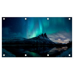 Aurora Borealis Mountain Reflection Banner And Sign 7  X 4  by B30l