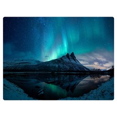 Aurora Borealis Mountain Reflection Two Sides Premium Plush Fleece Blanket (extra Small) by B30l