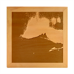 Aurora Borealis Mountain Reflection Wood Photo Frame Cube by B30l