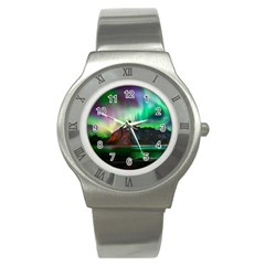 Aurora Borealis Nature Sky Light Stainless Steel Watch by B30l