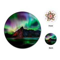 Aurora Borealis Nature Sky Light Playing Cards Single Design (round) by B30l