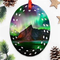 Aurora Borealis Nature Sky Light Oval Filigree Ornament (two Sides)