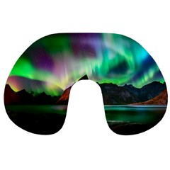 Aurora Borealis Nature Sky Light Travel Neck Pillow by B30l