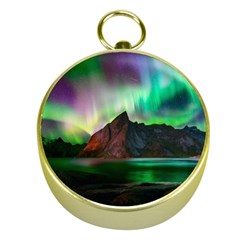 Aurora Borealis Nature Sky Light Gold Compasses by B30l