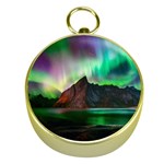 Aurora Borealis Nature Sky Light Gold Compasses Front