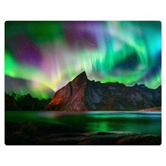 Aurora Borealis Nature Sky Light Two Sides Premium Plush Fleece Blanket (medium) by B30l