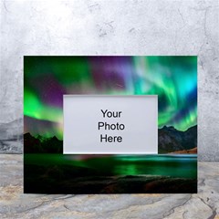 Aurora Borealis Nature Sky Light White Tabletop Photo Frame 4 x6  by B30l