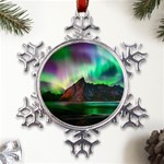 Aurora Borealis Nature Sky Light Metal Large Snowflake Ornament Front