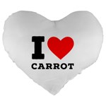 I love carrots  Large 19  Premium Flano Heart Shape Cushions Front