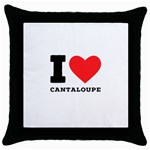 I love cantaloupe  Throw Pillow Case (Black) Front