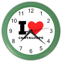 I Love Cantaloupe  Color Wall Clock by ilovewhateva