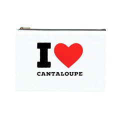 I Love Cantaloupe  Cosmetic Bag (large) by ilovewhateva