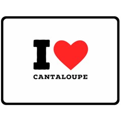 I Love Cantaloupe  Fleece Blanket (large) by ilovewhateva