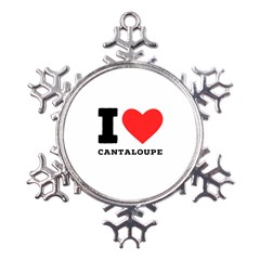 I Love Cantaloupe  Metal Large Snowflake Ornament