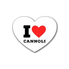 I Love Cannoli  Rubber Heart Coaster (4 Pack) by ilovewhateva