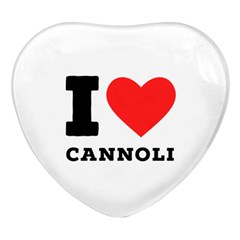 I love cannoli  Heart Glass Fridge Magnet (4 pack)