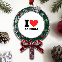 I love cannoli  Metal X Mas Lollipop with Crystal Ornament