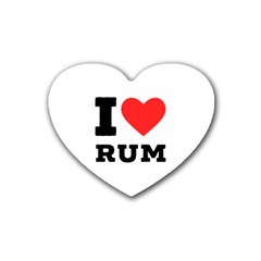 I Love Rum Rubber Heart Coaster (4 Pack)