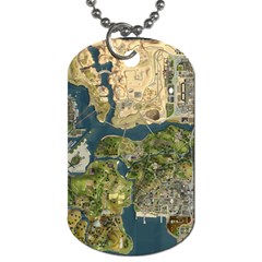 Map Illustration Gta Dog Tag (one Side) by B30l