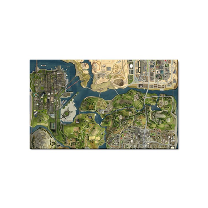 Map Illustration Gta Sticker Rectangular (10 pack)