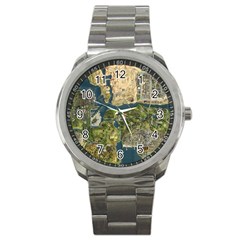 Map Illustration Gta Sport Metal Watch by B30l