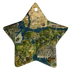 Map Illustration Gta Star Ornament (two Sides)