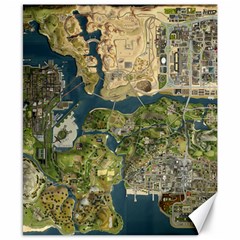 Map Illustration Gta Canvas 8  X 10  by B30l