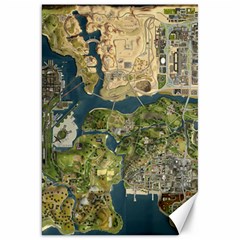 Map Illustration Gta Canvas 20  X 30  by B30l