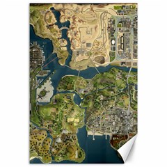 Map Illustration Gta Canvas 24  X 36  by B30l