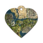 Map Illustration Gta Dog Tag Heart (Two Sides) Front