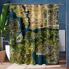 Map Illustration Gta Shower Curtain 60  X 72  (medium)  by B30l