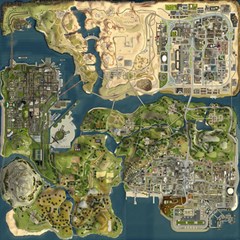 Map Illustration Gta Play Mat (square) by B30l