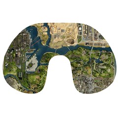 Map Illustration Gta Travel Neck Pillow by B30l