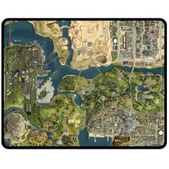 Map Illustration Gta Two Sides Fleece Blanket (medium) by B30l