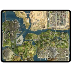 Map Illustration Gta Two Sides Fleece Blanket (large) by B30l