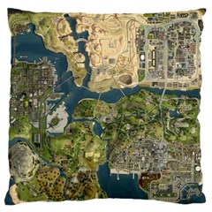 Map Illustration Gta Large Premium Plush Fleece Cushion Case (two Sides) by B30l