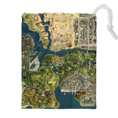 Map Illustration Gta Drawstring Pouch (4xl) by B30l